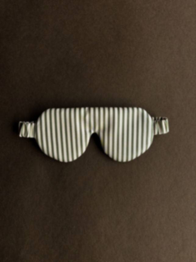 Sleep Mask - Moss Green Stripe