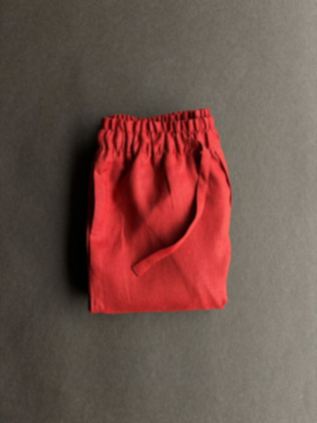 Red Linen Lounge Trousers
